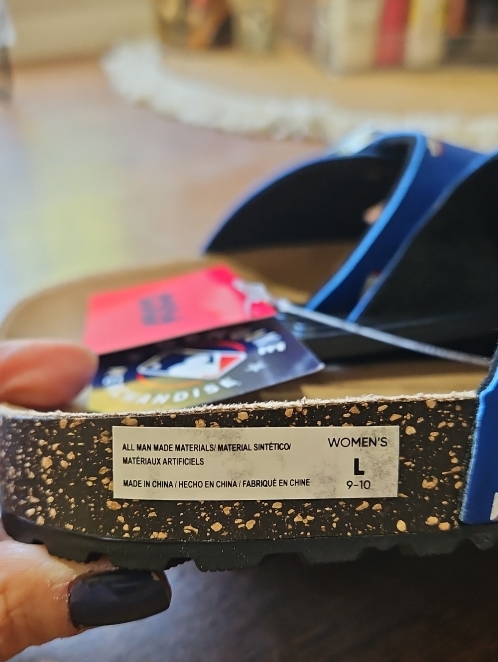 These blue Texas Rangers double-buckle sandals by FOCO - Picture 4 of 12
